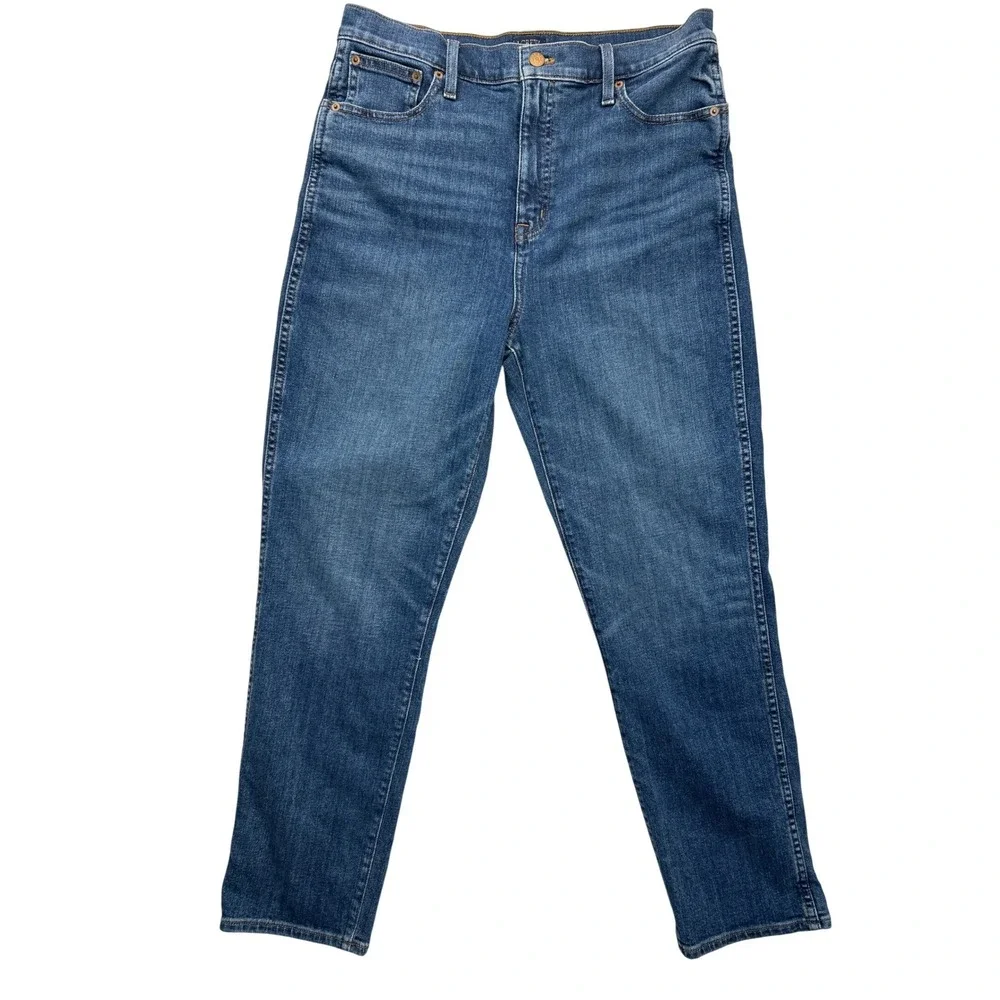 J.Crew High-Rise Classic Vintage Jeans Women‎ 31 Blue Straight Leg Stretch Denim
